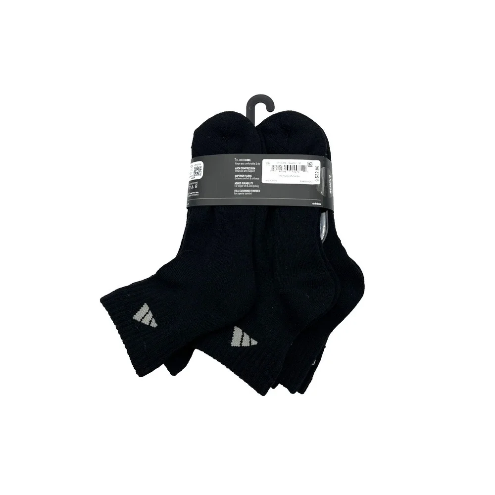 Adidas Women's Socks Quarter Aero-ready Cushioned 6 Pair Shoe Size 5-10 M EW4478